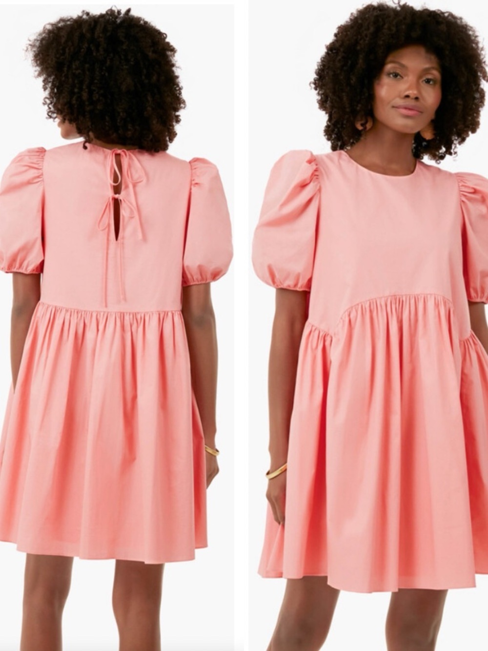 Tuckernuck x Hyacinth House Coral Allie Cotton Mini Babydoll Dress Women's Sz S